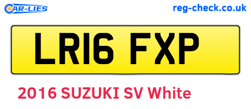 LR16FXP are the vehicle registration plates.
