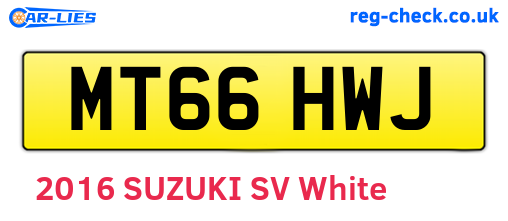 MT66HWJ are the vehicle registration plates.