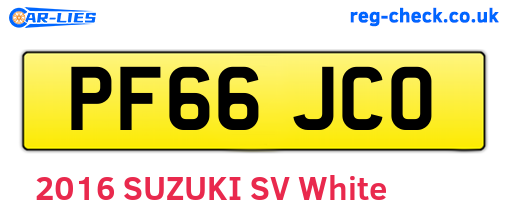 PF66JCO are the vehicle registration plates.