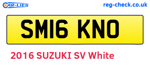 SM16KNO are the vehicle registration plates.