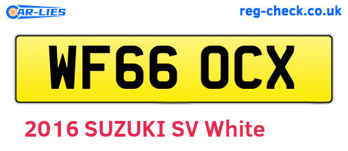 WF66OCX are the vehicle registration plates.