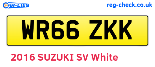 WR66ZKK are the vehicle registration plates.