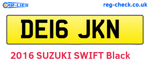 DE16JKN are the vehicle registration plates.