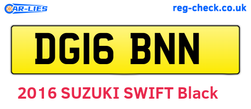 DG16BNN are the vehicle registration plates.