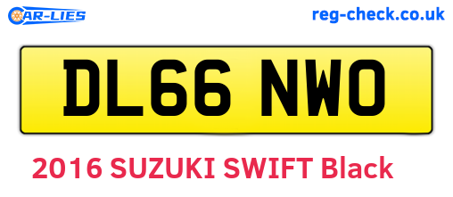 DL66NWO are the vehicle registration plates.