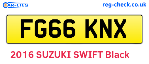 FG66KNX are the vehicle registration plates.