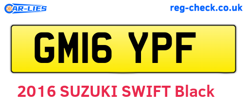GM16YPF are the vehicle registration plates.