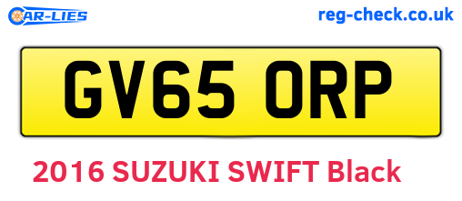 GV65ORP are the vehicle registration plates.