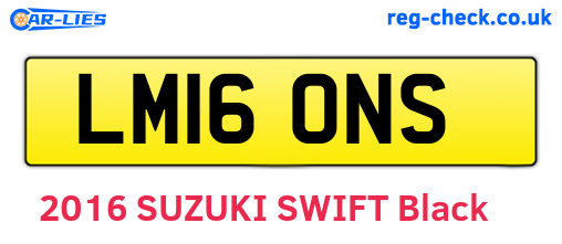 LM16ONS are the vehicle registration plates.