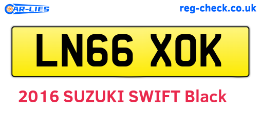 LN66XOK are the vehicle registration plates.