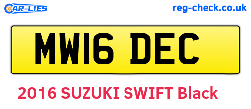 MW16DEC are the vehicle registration plates.