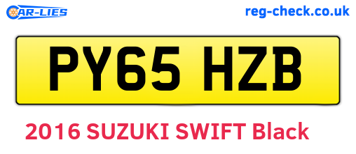 PY65HZB are the vehicle registration plates.