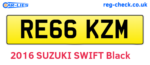 RE66KZM are the vehicle registration plates.