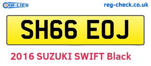 SH66EOJ are the vehicle registration plates.