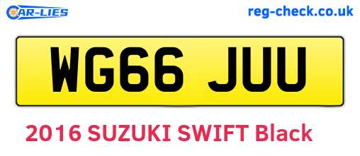 WG66JUU are the vehicle registration plates.