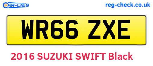 WR66ZXE are the vehicle registration plates.