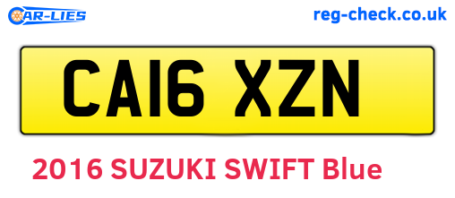 CA16XZN are the vehicle registration plates.