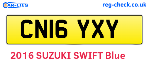 CN16YXY are the vehicle registration plates.