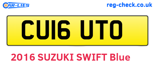 CU16UTO are the vehicle registration plates.