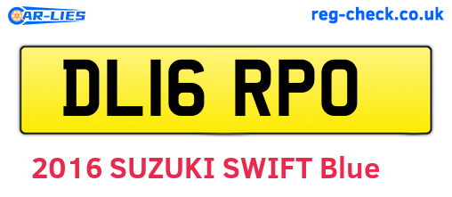 DL16RPO are the vehicle registration plates.