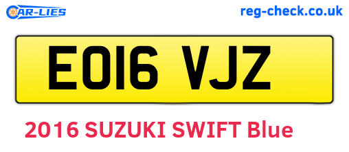 EO16VJZ are the vehicle registration plates.