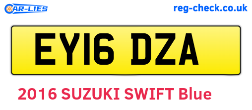 EY16DZA are the vehicle registration plates.