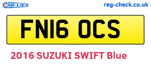 FN16OCS are the vehicle registration plates.