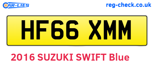 HF66XMM are the vehicle registration plates.