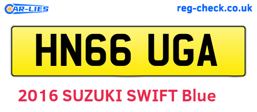 HN66UGA are the vehicle registration plates.