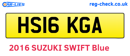 HS16KGA are the vehicle registration plates.