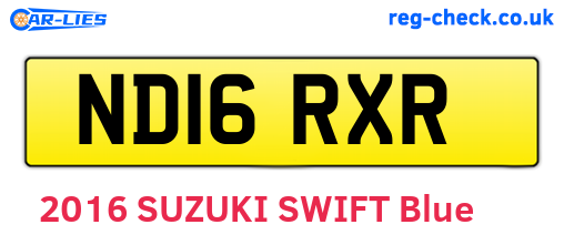ND16RXR are the vehicle registration plates.