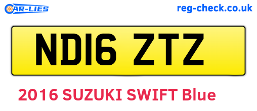 ND16ZTZ are the vehicle registration plates.