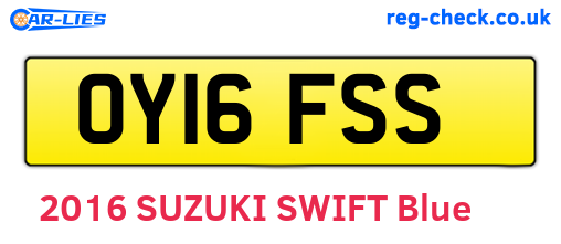 OY16FSS are the vehicle registration plates.