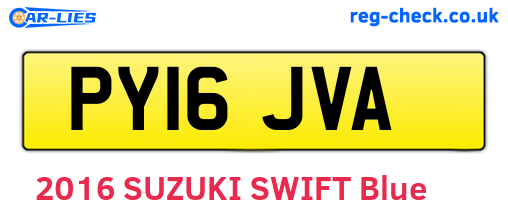PY16JVA are the vehicle registration plates.