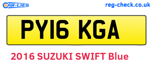 PY16KGA are the vehicle registration plates.