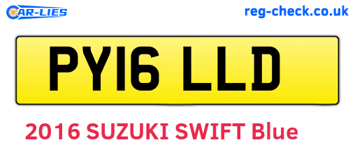 PY16LLD are the vehicle registration plates.