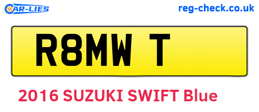 R8MWT are the vehicle registration plates.