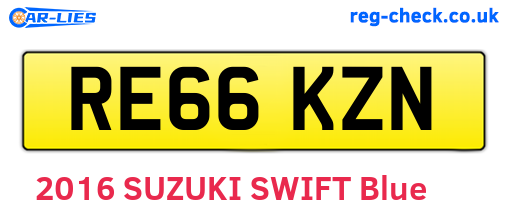 RE66KZN are the vehicle registration plates.
