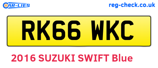 RK66WKC are the vehicle registration plates.