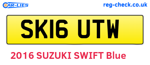 SK16UTW are the vehicle registration plates.