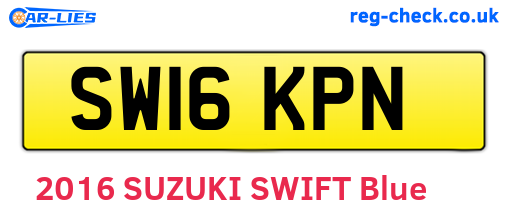 SW16KPN are the vehicle registration plates.