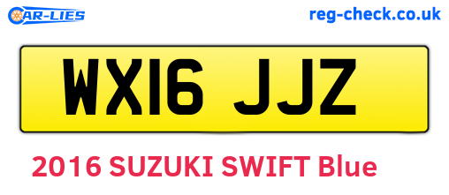 WX16JJZ are the vehicle registration plates.