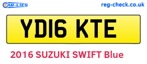 YD16KTE are the vehicle registration plates.
