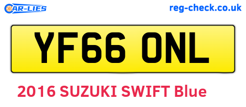 YF66ONL are the vehicle registration plates.