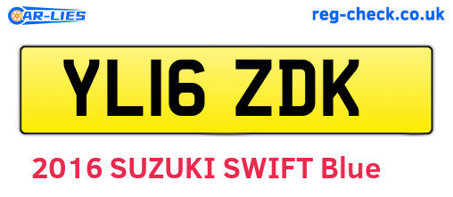 YL16ZDK are the vehicle registration plates.