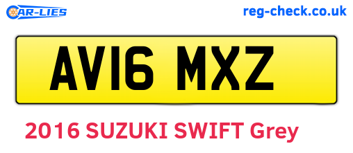 AV16MXZ are the vehicle registration plates.