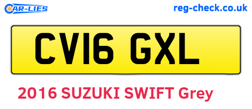 CV16GXL are the vehicle registration plates.