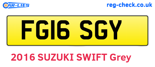 FG16SGY are the vehicle registration plates.
