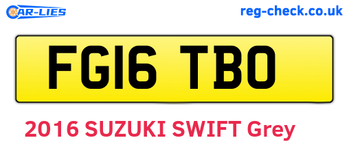 FG16TBO are the vehicle registration plates.