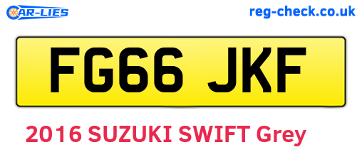 FG66JKF are the vehicle registration plates.